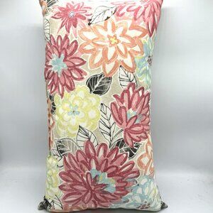 Floral Decorative Throw Pillow Rectangle 18x10x4